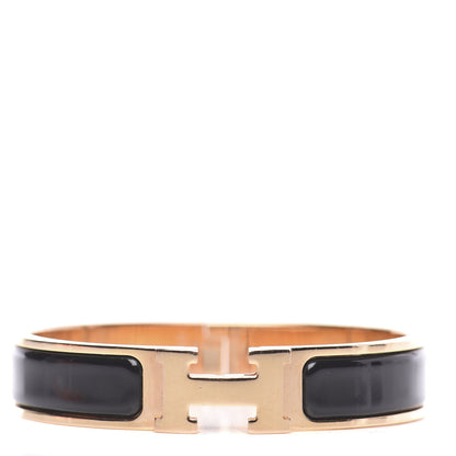 Hermes Enamel Narrow Clic Clac H Bracelet PM Black 1 of 6