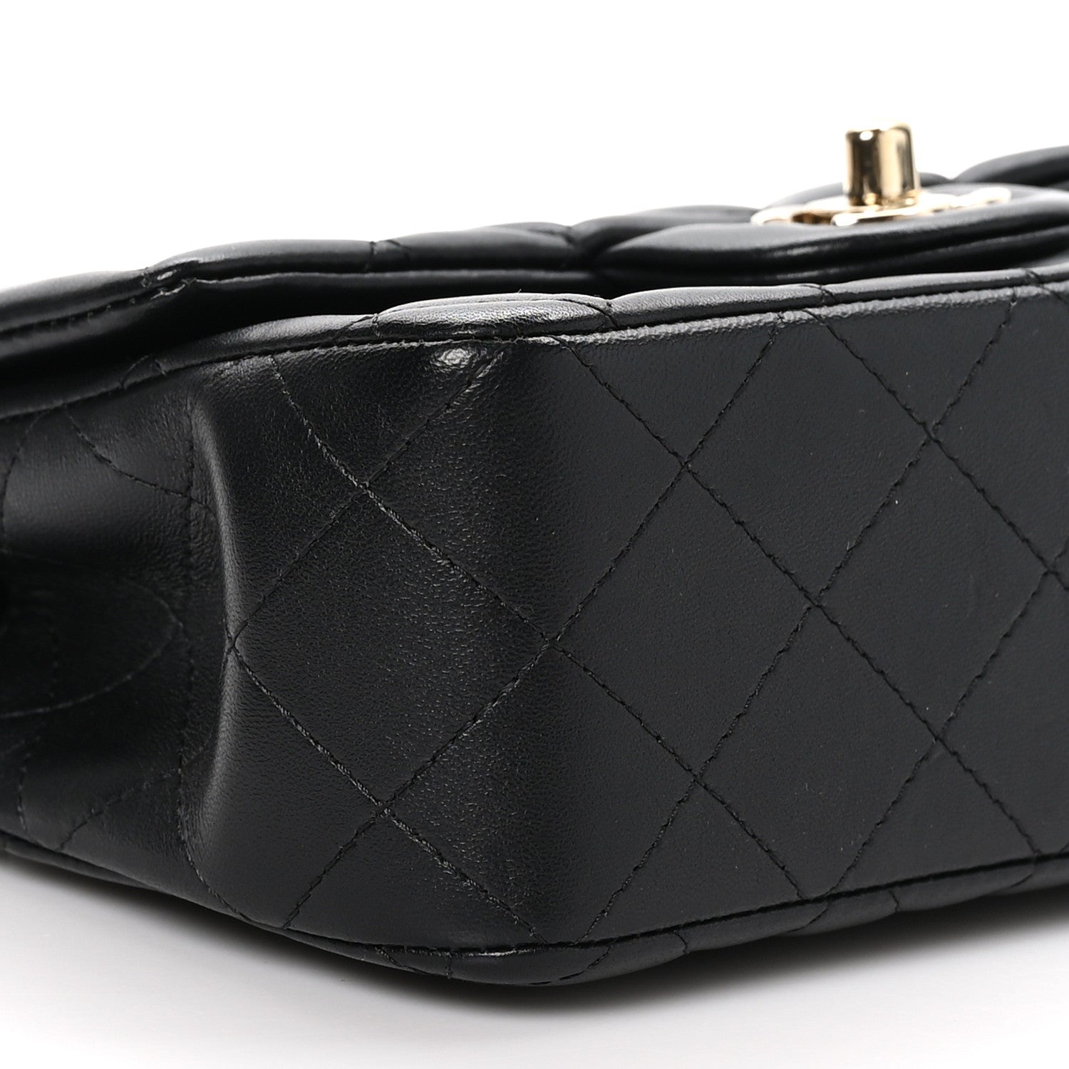 Chanel Lambskin Quilted Mini Top Handle Rectangular Flap Black 9 of 11