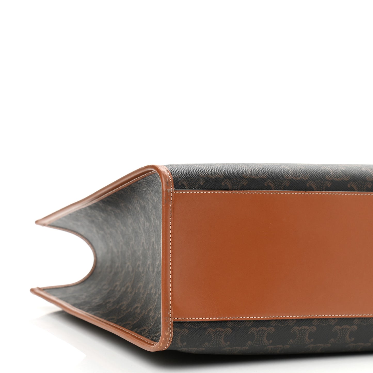 Triomphe Canvas Calfskin Horizontal Cabas Tan