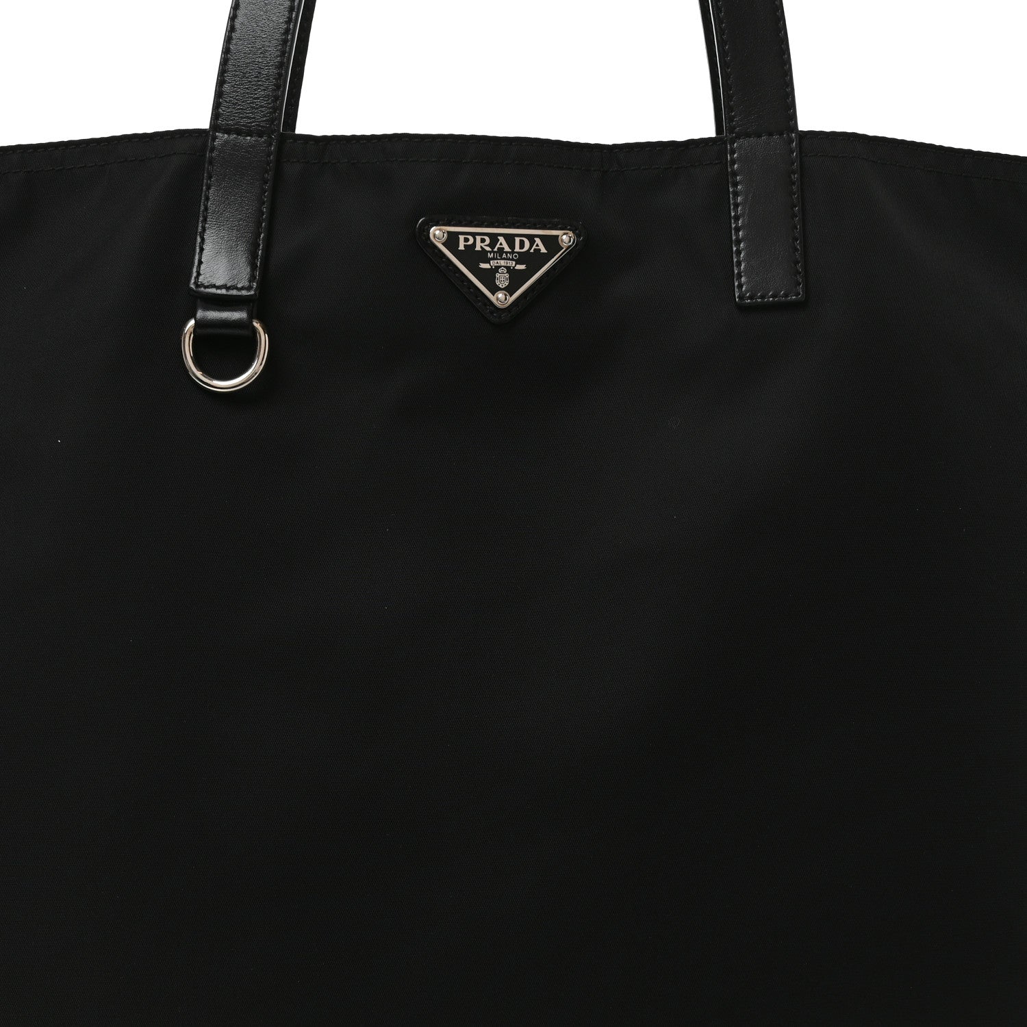 Prada Tessuto Nylon Soft Calfskin Tote Black 6 of 8
