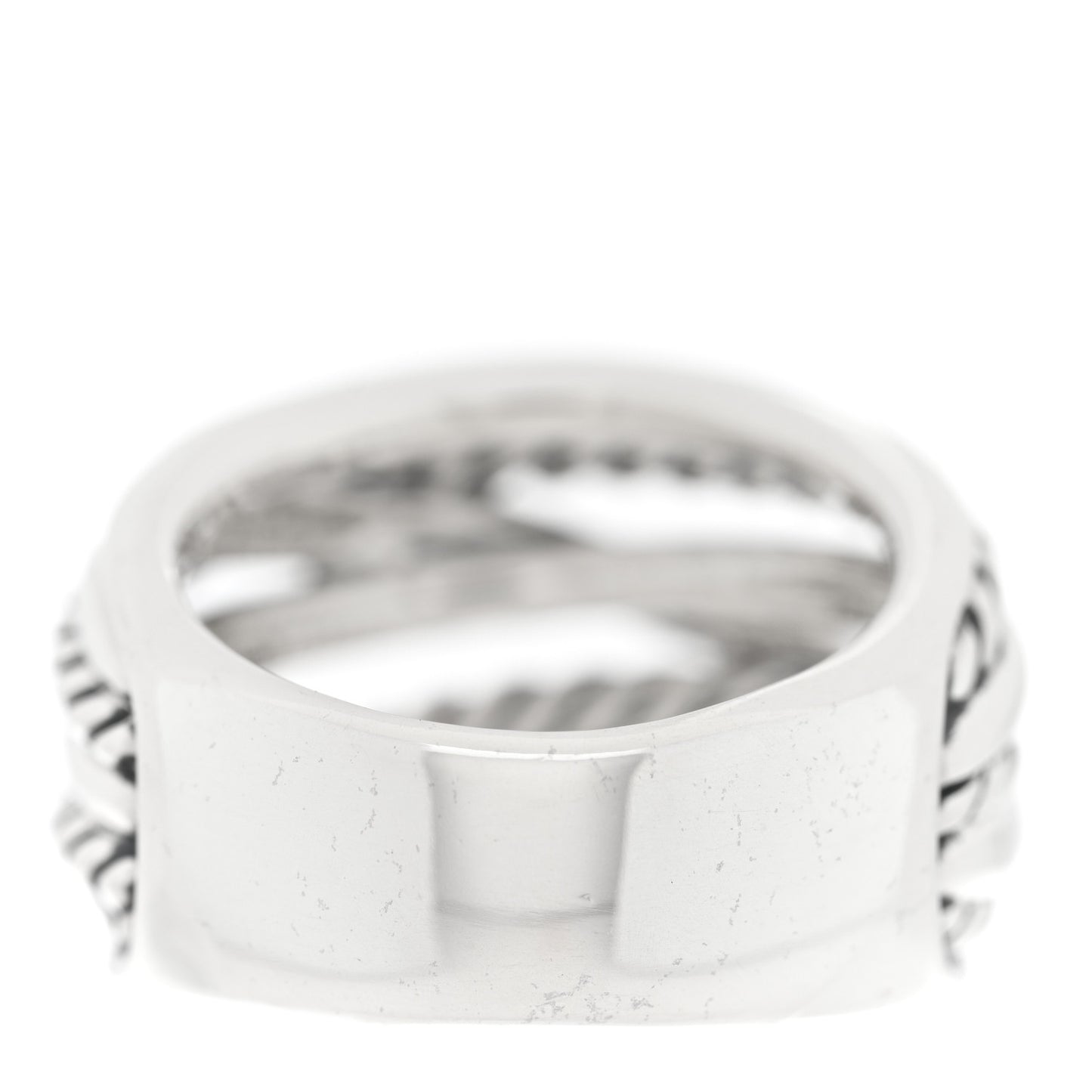 Sterling Silver 15mm Wide Crossover Cable Ring 57 8