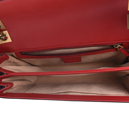 Gucci Calfskin Crystal Embellished Loved Shoulder Bag Red 5 of 11