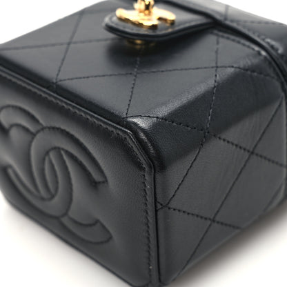 Chanel Lambskin Quilted Vanity Clutch With Chain Black 12 of 13