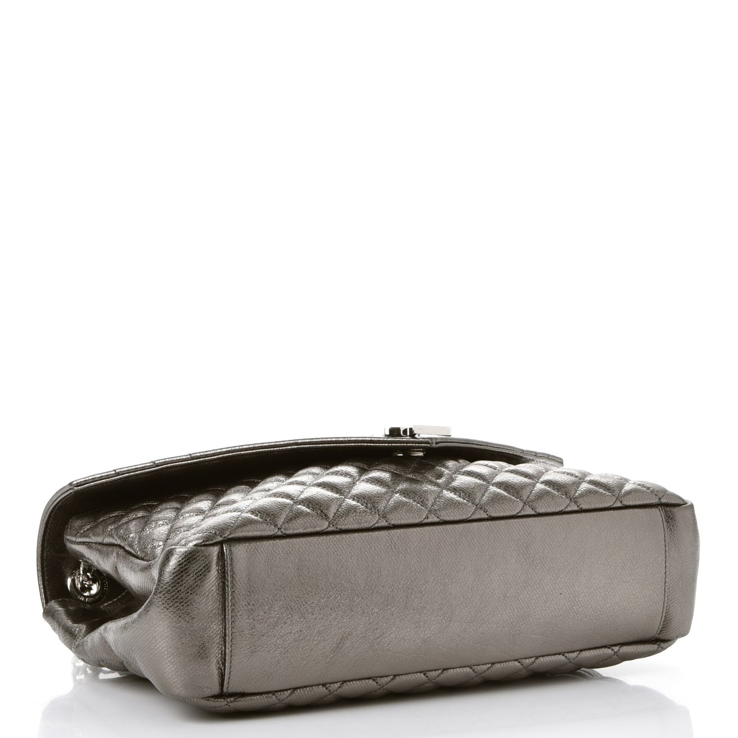 Metallic   Metallic Calfskin Mixed Matelasse Triquilt Large Monogram Envelope Satchel Graphite