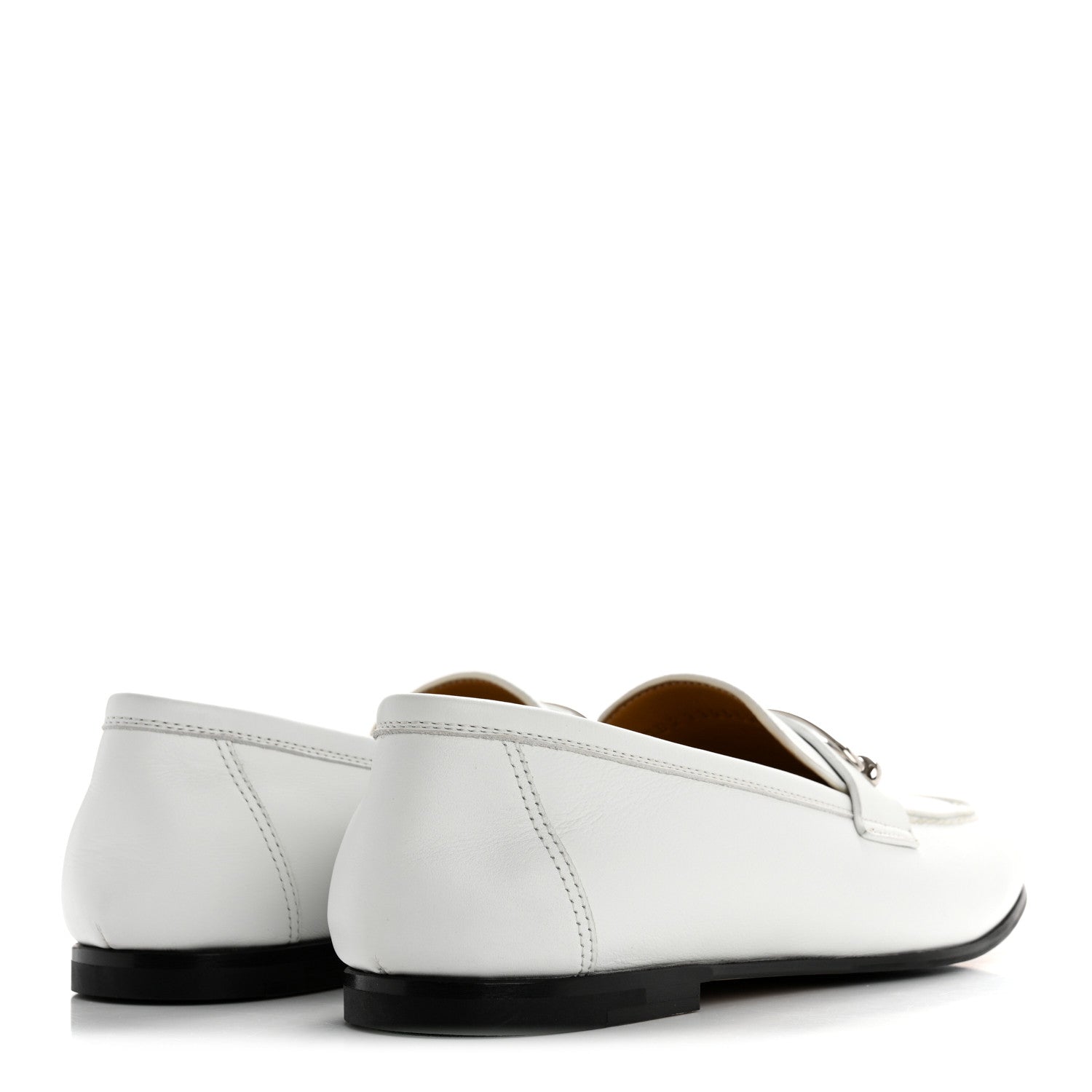 Hermes Calfskin Womens Colette Loafers 37.5 White 5 of 10