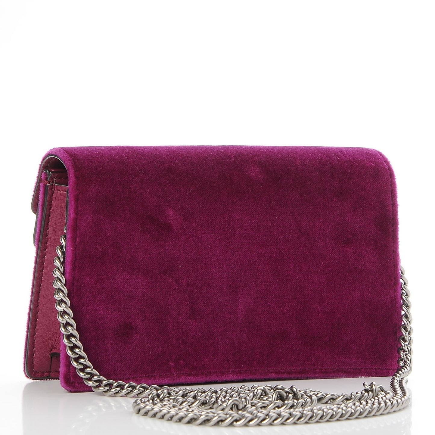 Velvet Super Mini Dionysus Shoulder Bag Fuchsia Violet Cyclamen