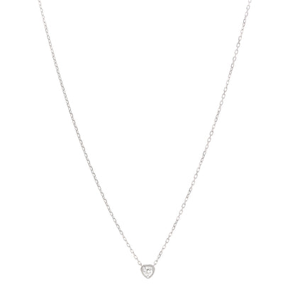 Cartier 18K White Gold Diamond D'Amour Heart Pendant Necklace 1 of 5