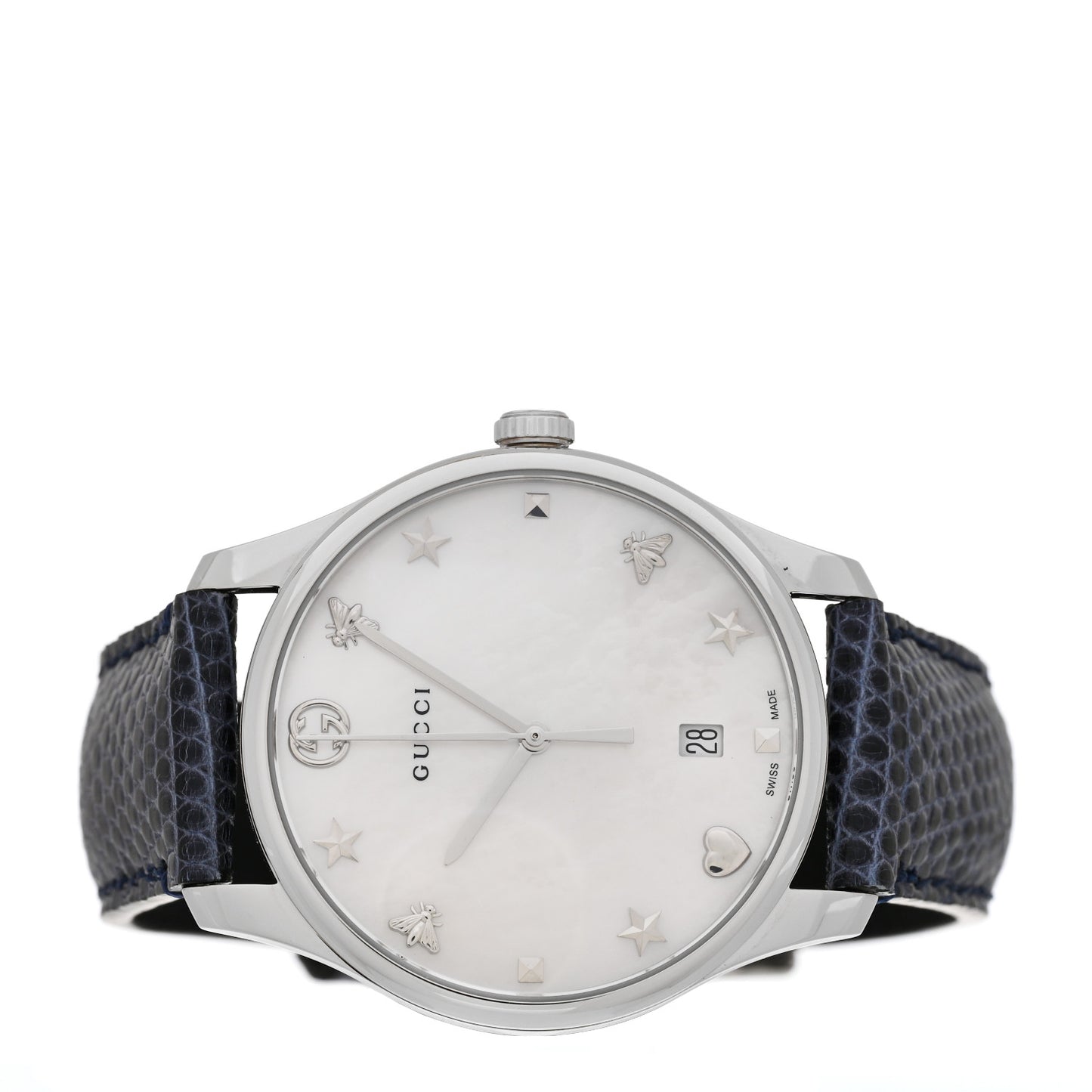 Stainless Steel Lizard Mother of Pearl 36mm G-Timeless Charm Quartz Watch