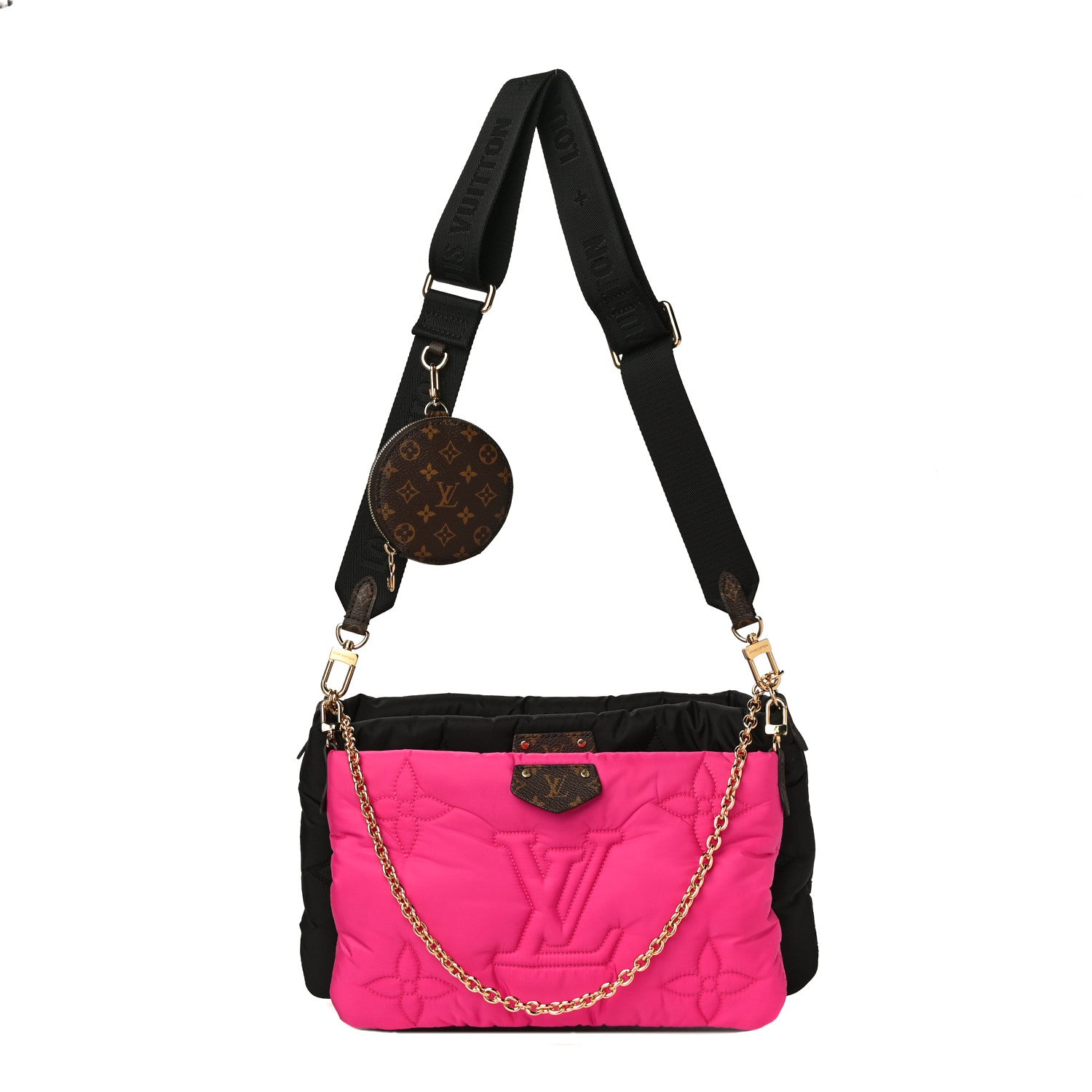 Louis Vuitton Econyl Monogram Pillow Maxi Multi Pochette Accessories Black Fuchsia 1 of 17