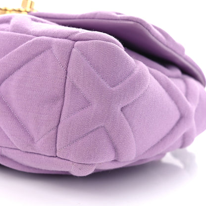 Chanel Jersey Lambskin Quilted Medium Chanel 19 Light Flap Purple 10 of 11