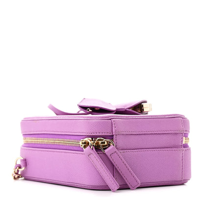 Chanel Caviar Quilted CC North South Filigree Vanity Case Purple 4 of 14