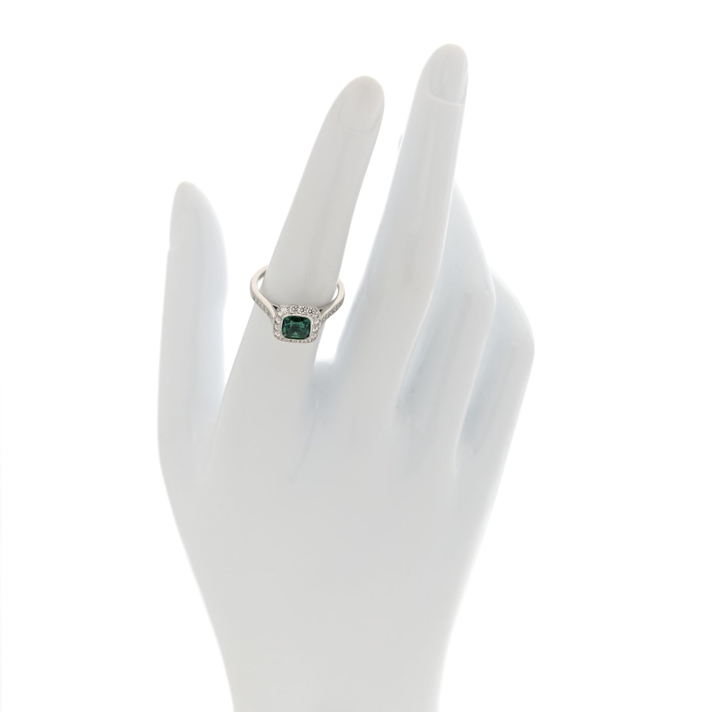 Platinum Diamond Green Tourmaline Legacy Ring 53 6.5