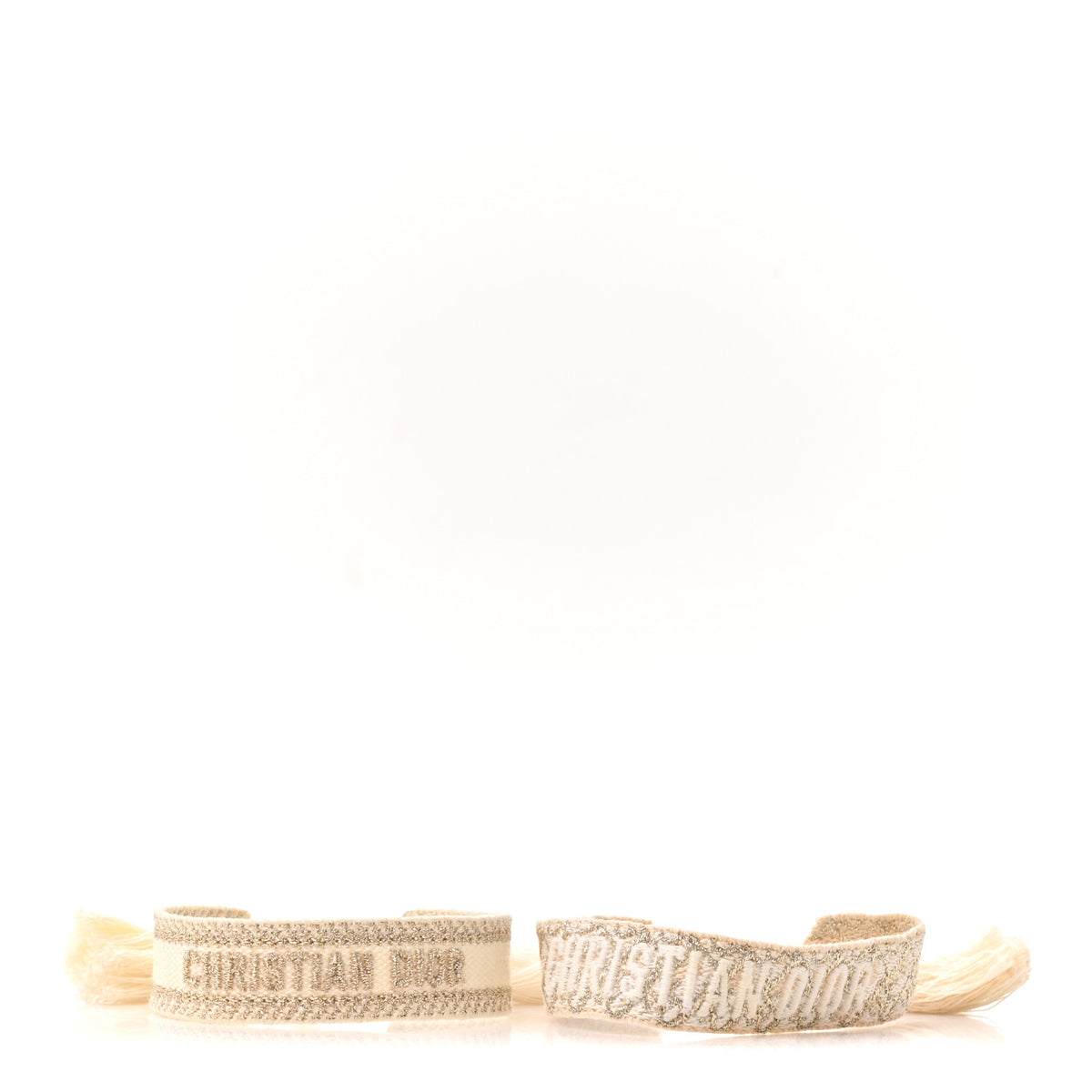 Woven Cotton J'Adior Friendship Bracelet Set White Gold