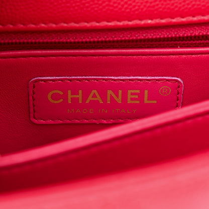 Chanel Caviar Lizard Embossed Quilted Mini Coco Handle Flap Dark Pink 6 of 10