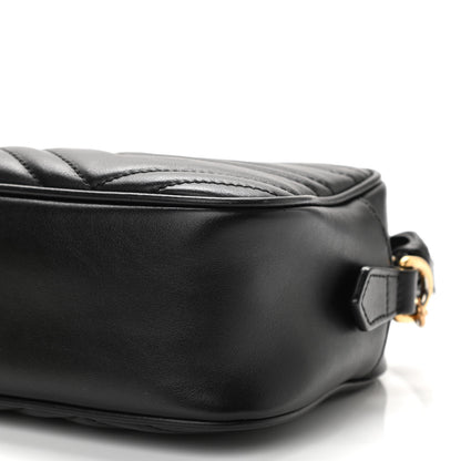 Gucci Calfskin Matelasse Small GG Marmont Chain Shoulder Bag Black 10 of 11