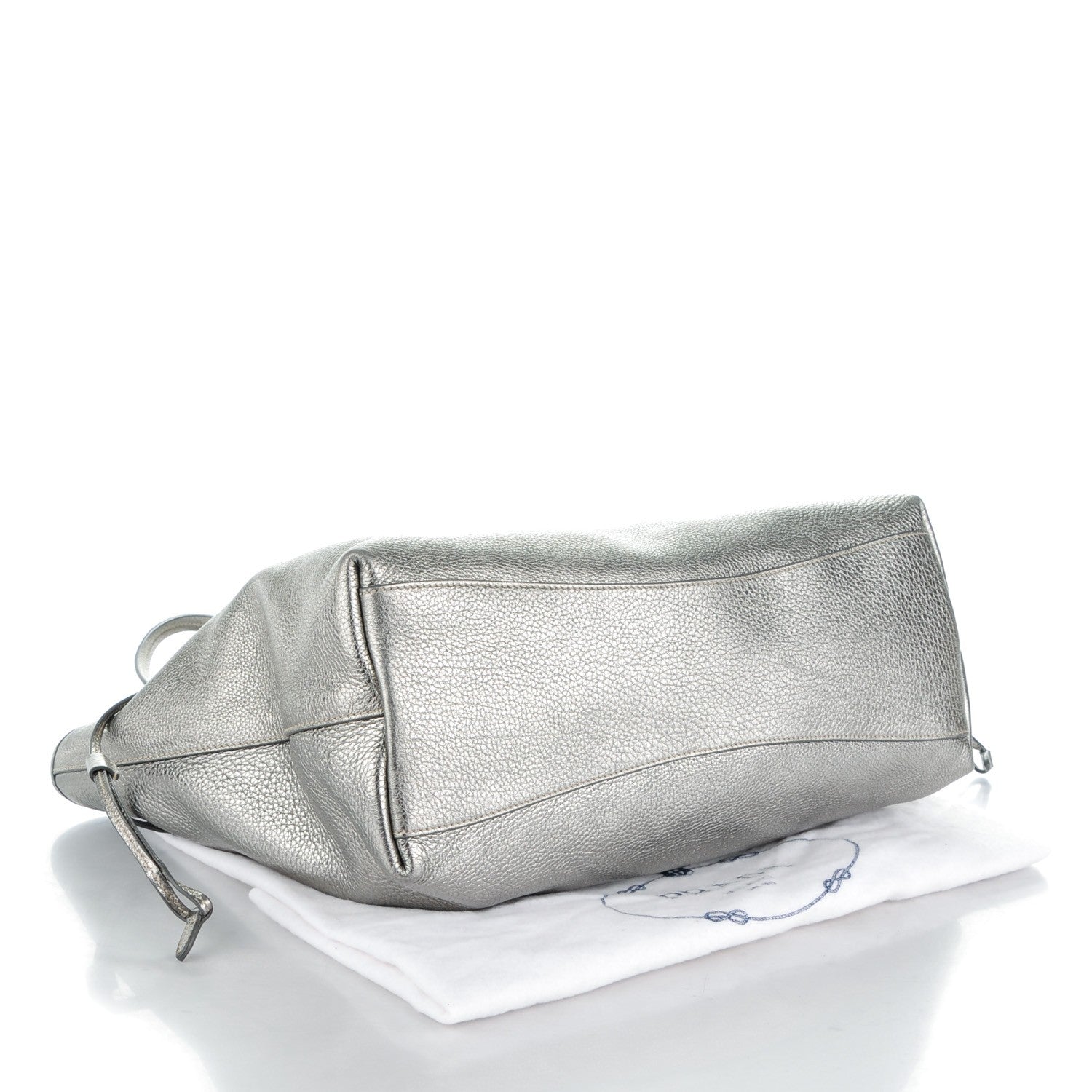 Prada Vitello Daino Shopping Tote Acciaio 4 of 9