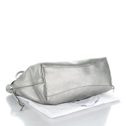 Prada Vitello Daino Shopping Tote Acciaio 4 of 9