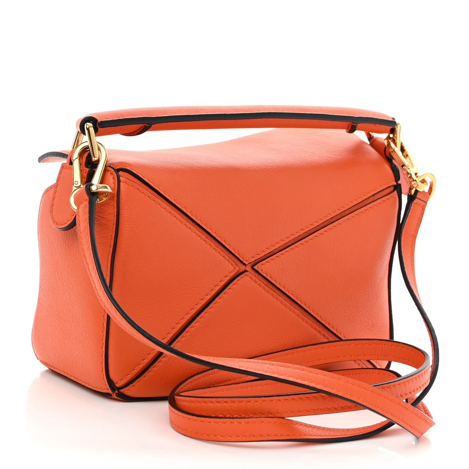 Loewe Calfskin Mini Puzzle Bag Orange 3 of 9