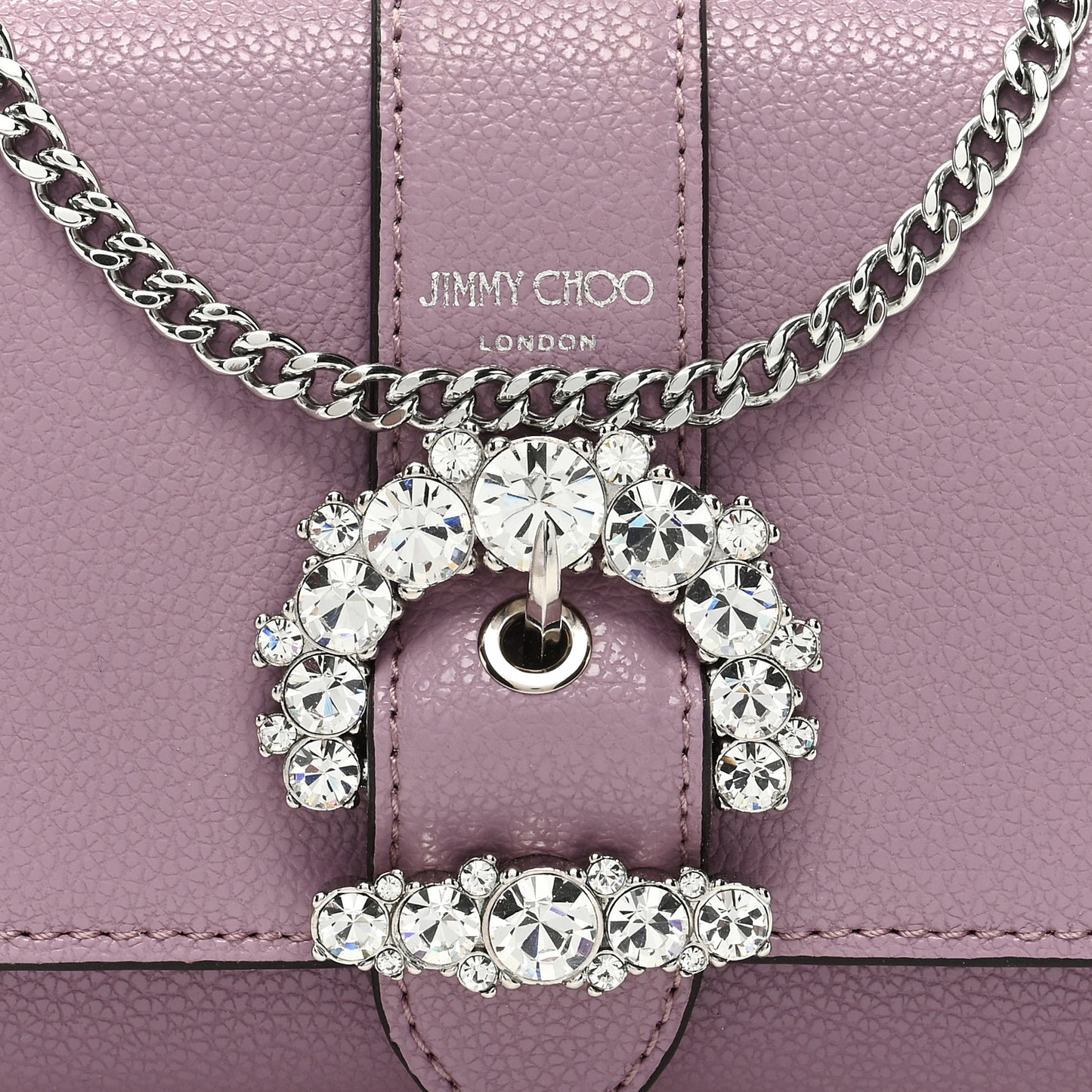 Satin Crystal Madeline Wallet On Chain Mauve