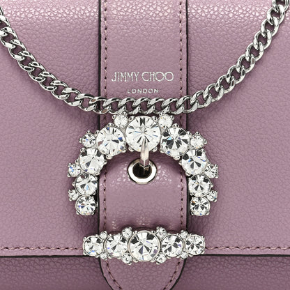 Jimmy Choo Satin Crystal Madeline Wallet On Chain Mauve 7 of 10