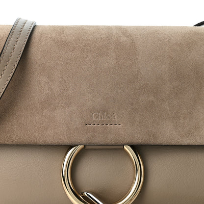 Chloe Suede Calfskin Small Faye Shoulder Bag Motty Grey 7 of 9
