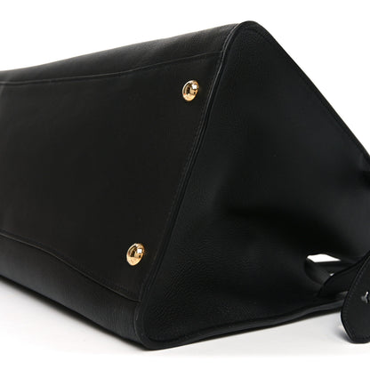 Prada Soft Grain Calfskin Large Tote Bag Black 9 of 9