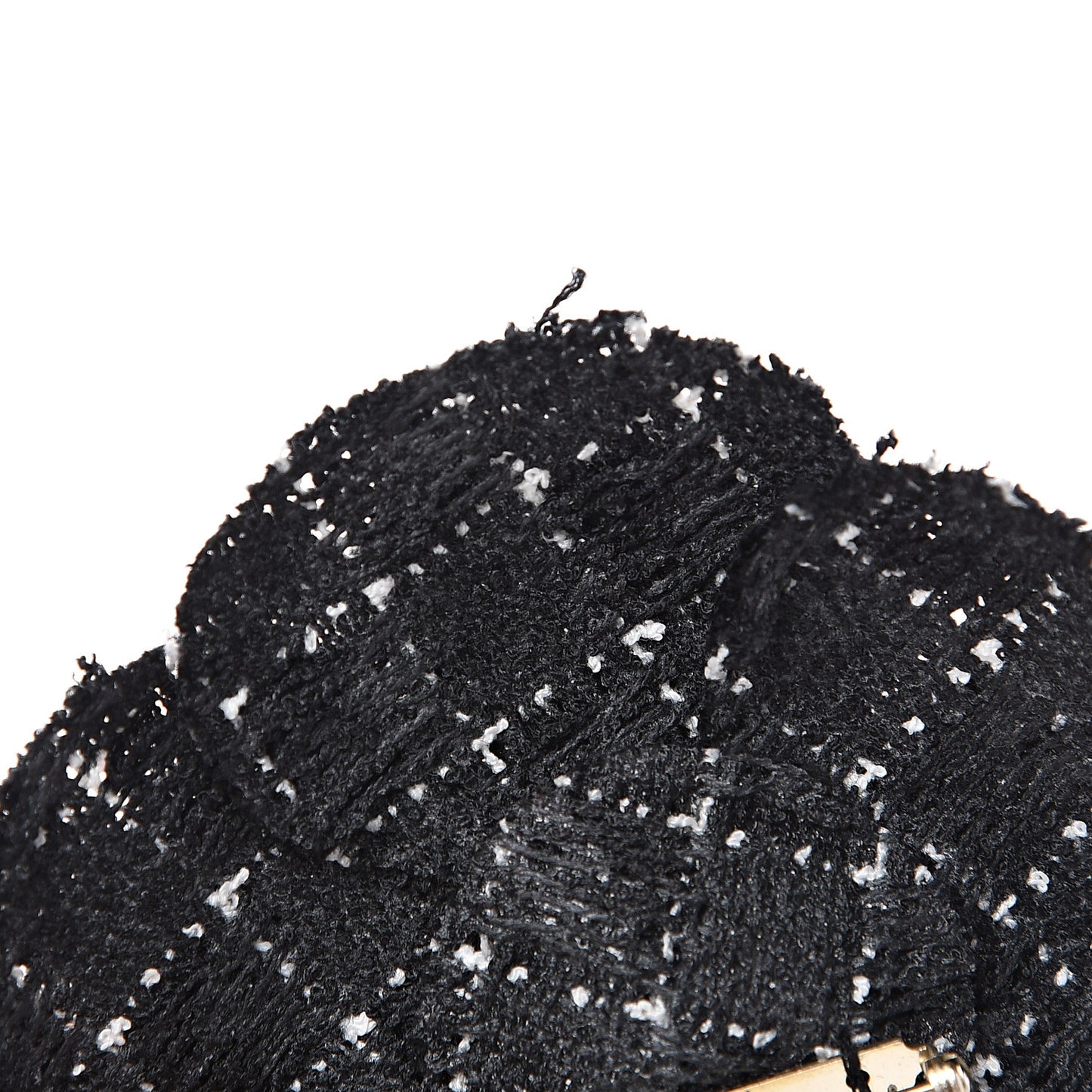 Tweed Camellia Brooch Black White