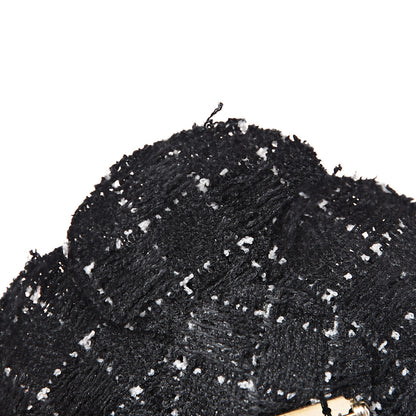 Chanel Tweed Camellia Brooch Black White 3 of 3