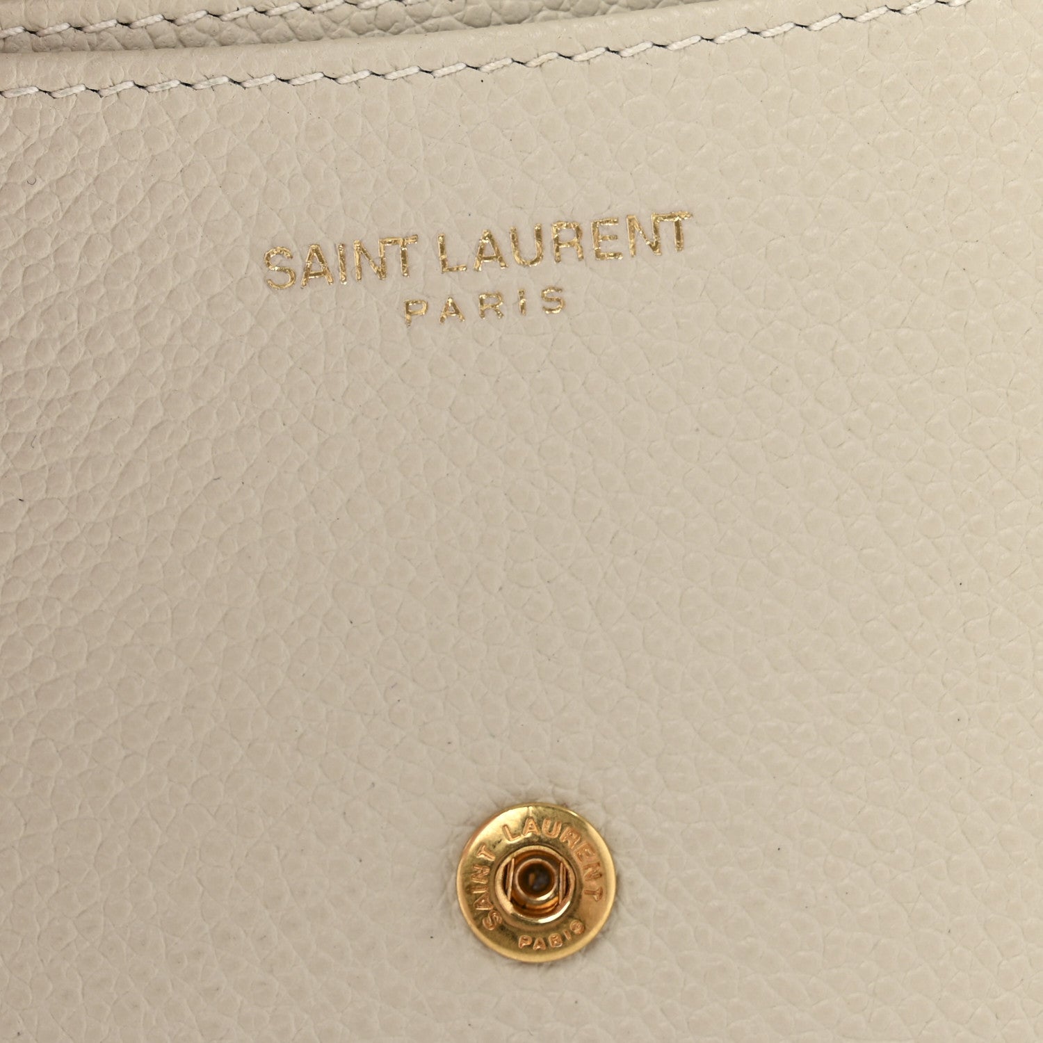Saint Laurent Grain De Poudre Mixed Matelasse Compact Fold Wallet White 6 of 11