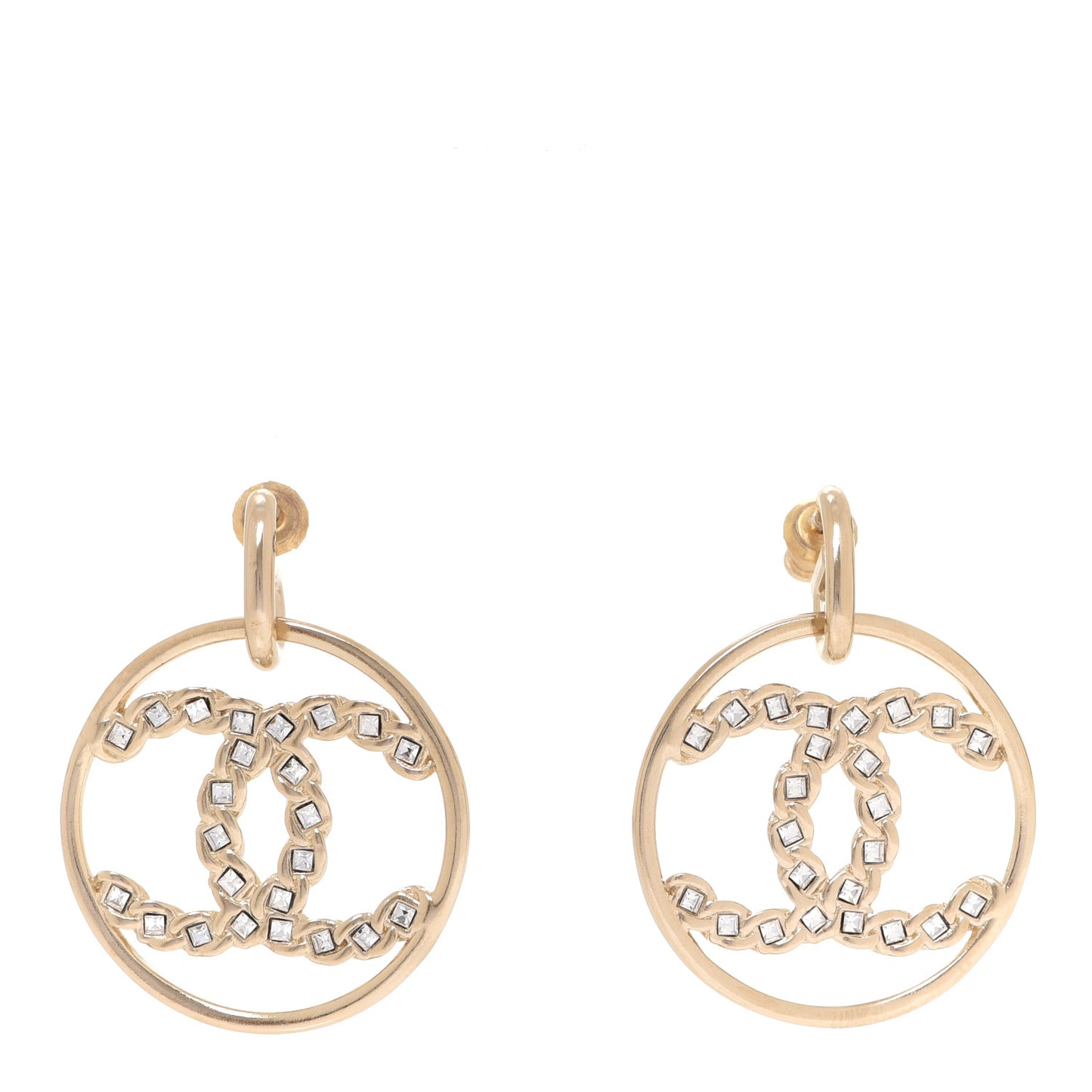 Baguette Crystal High Society CC Drop Earrings Gold