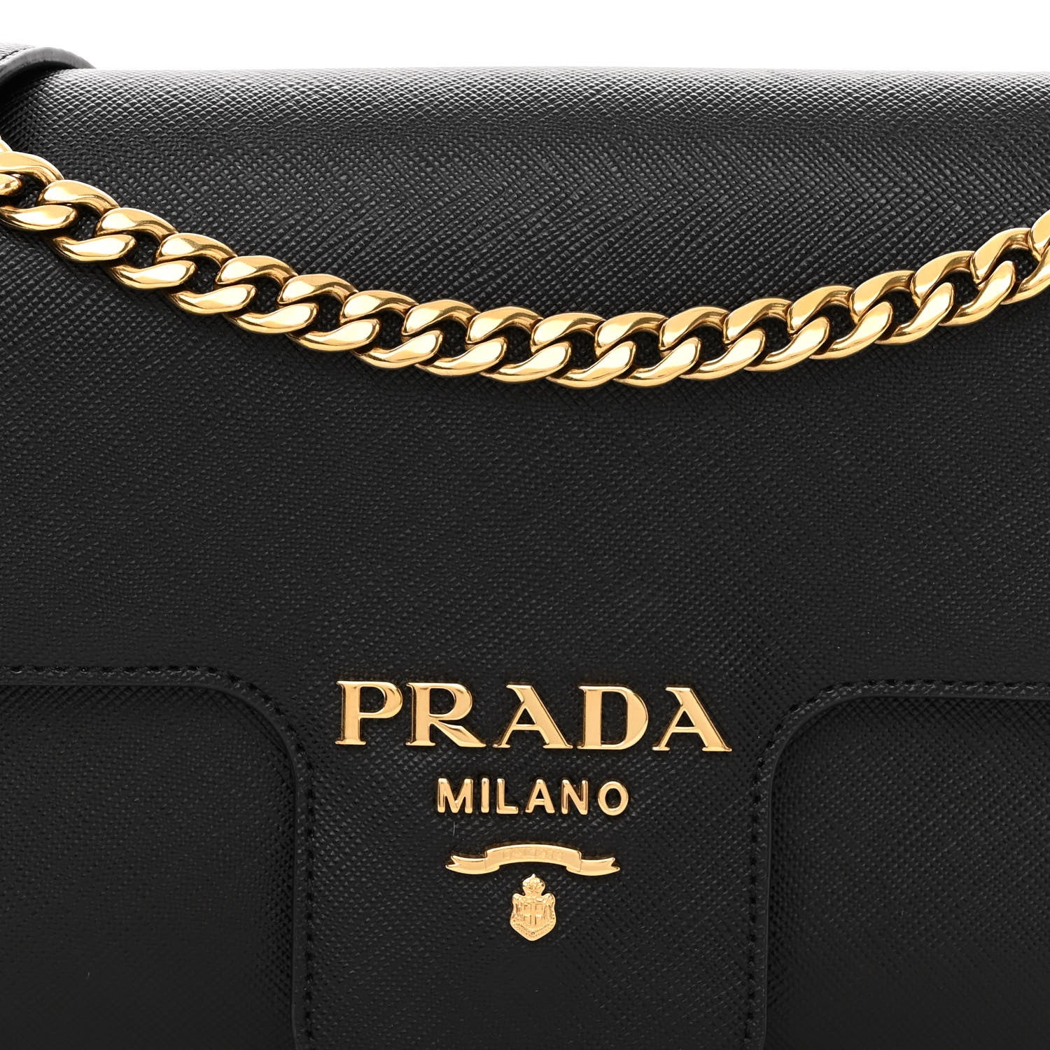 Prada Saffiano Flap Shoulder Bag Black 7 of 9