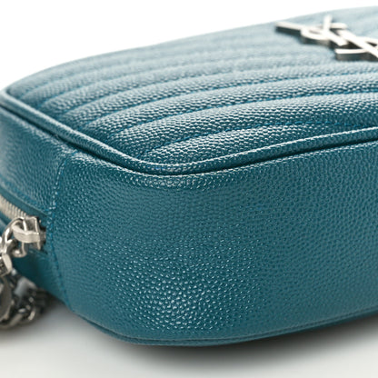 Saint Laurent Grain De Poudre Matelasse Monogram Mini Lou Camera Bag Petrol Green 9 of 11
