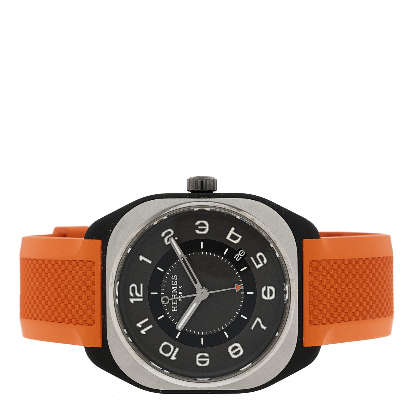 DLC Coated Titanium Rubber 39mm H08 Automatic Watch Orange