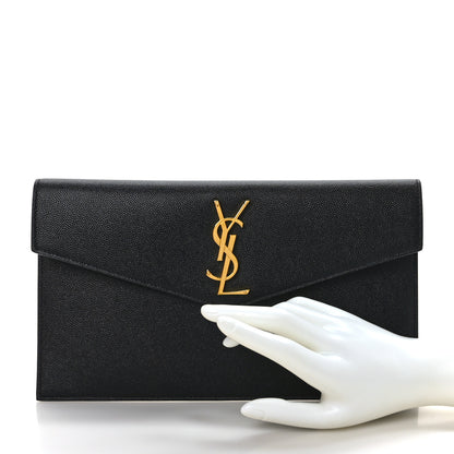 Saint Laurent Grain De Poudre Uptown Pouch Black 2 of 6