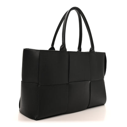 Bottega Veneta Grained Calfskin Maxi Intrecciato Medium Arco Tote Black 4 of 10