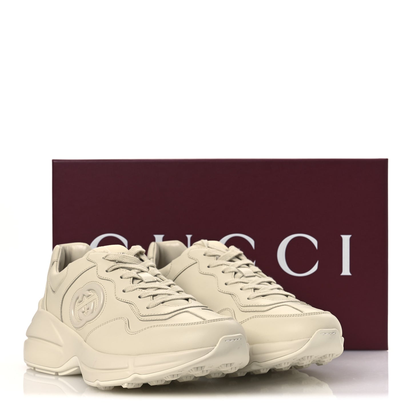 Apollo Calfskin Womens Interlocking G Rython Sneakers 40 Ivoire