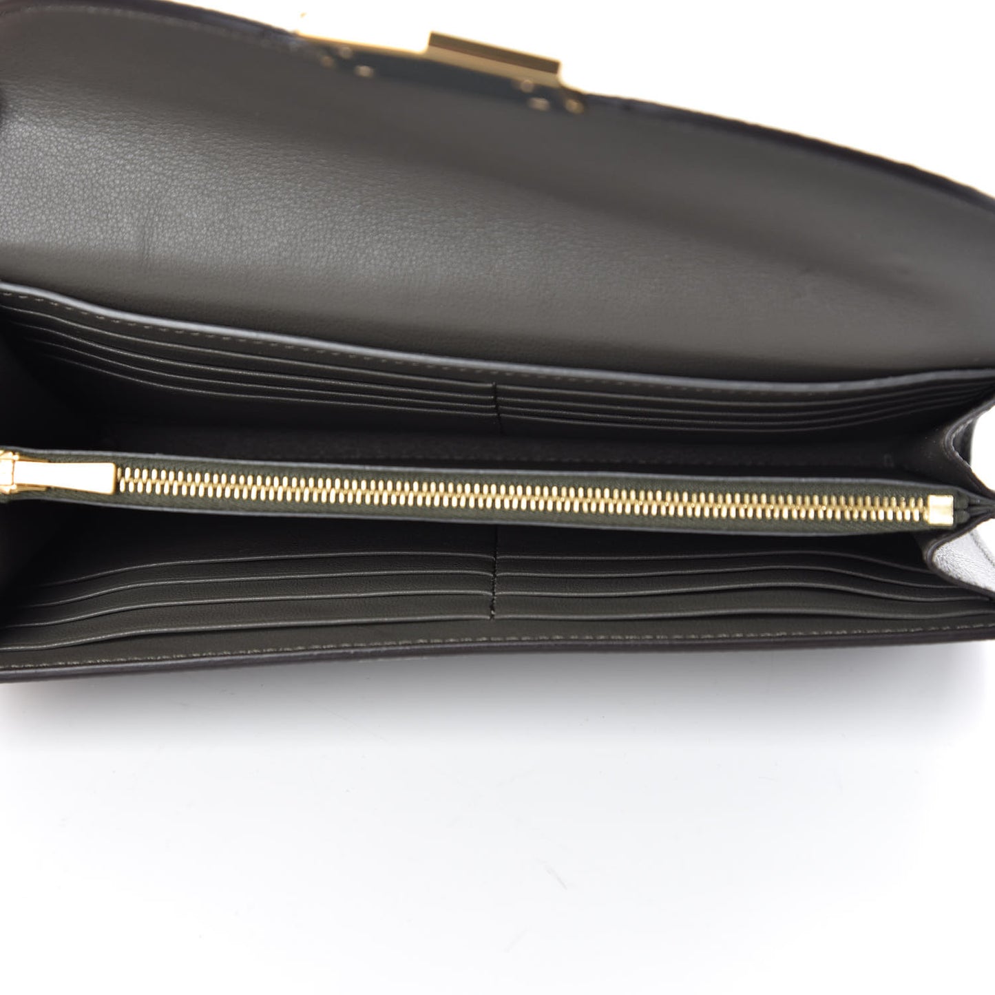 Grained Calfskin Large Trotteur Multifunction Flap Wallet Grey