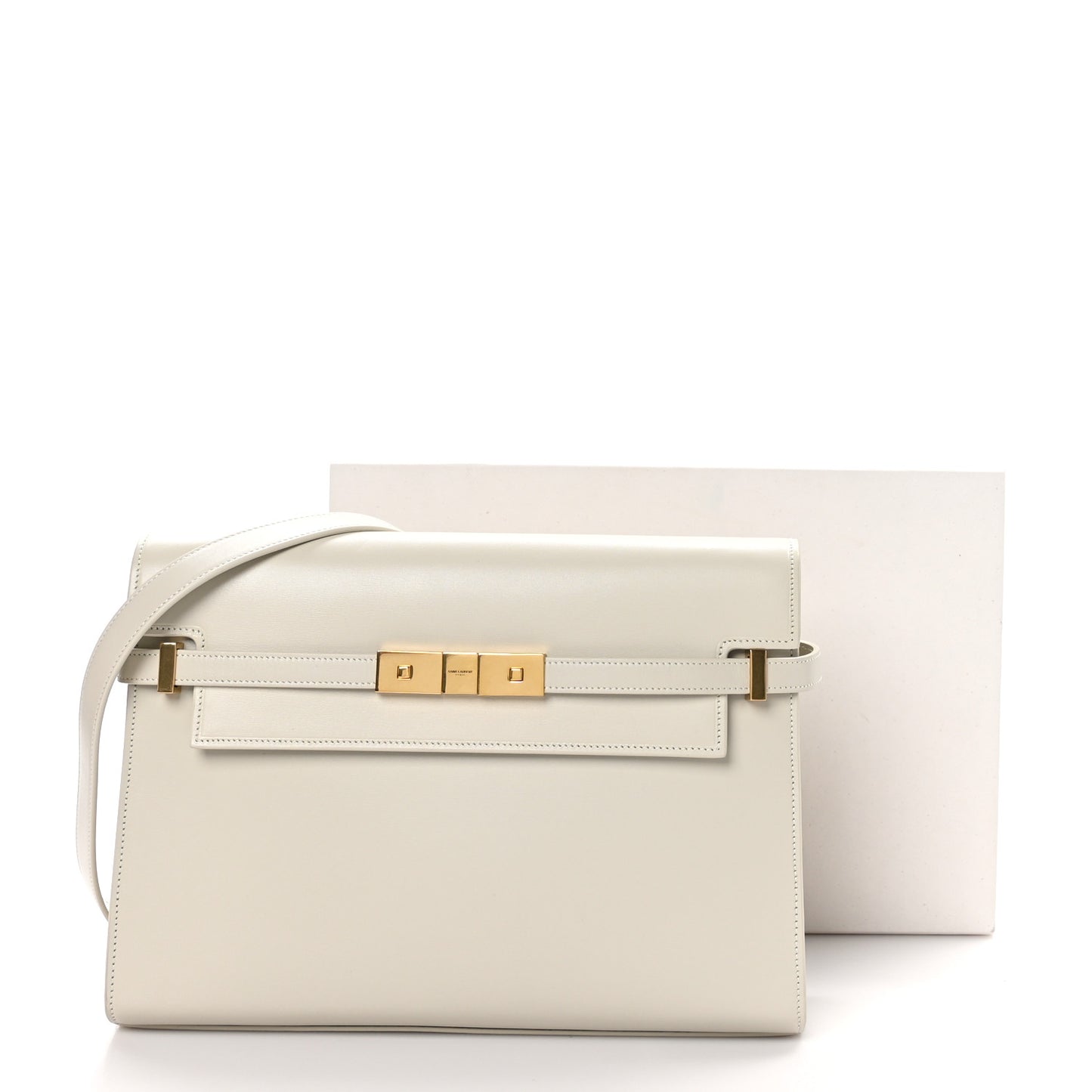 Smooth Calfskin Manhattan Shoulder Bag Ivory