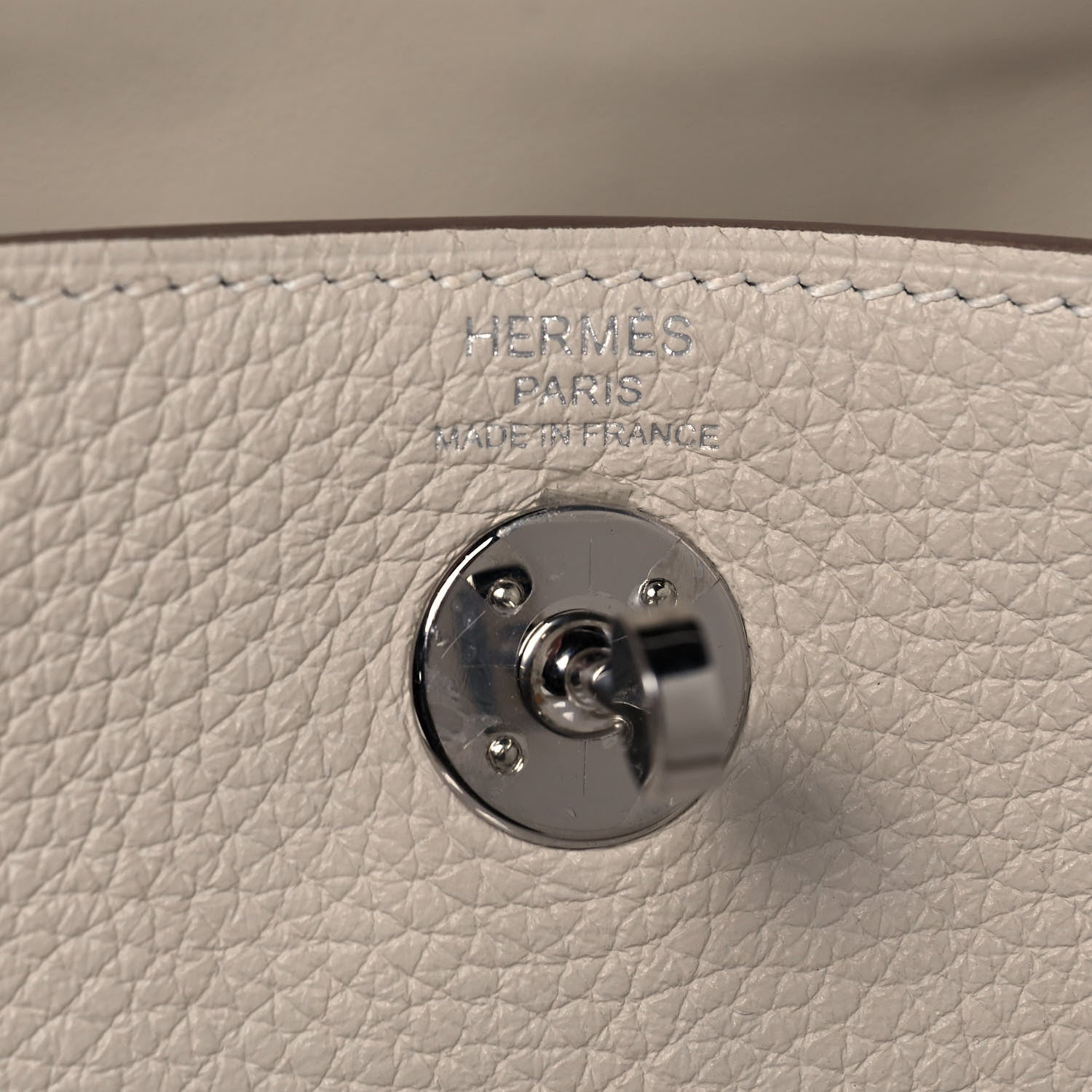 Hermes Taurillon Clemence Mini Lindy 20 Craie 6 of 13
