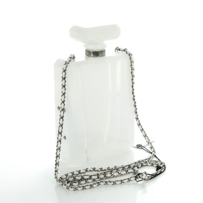 Chanel Marbled Plexiglass Buonasera Perfume Bottle Clutch White 3 of 7