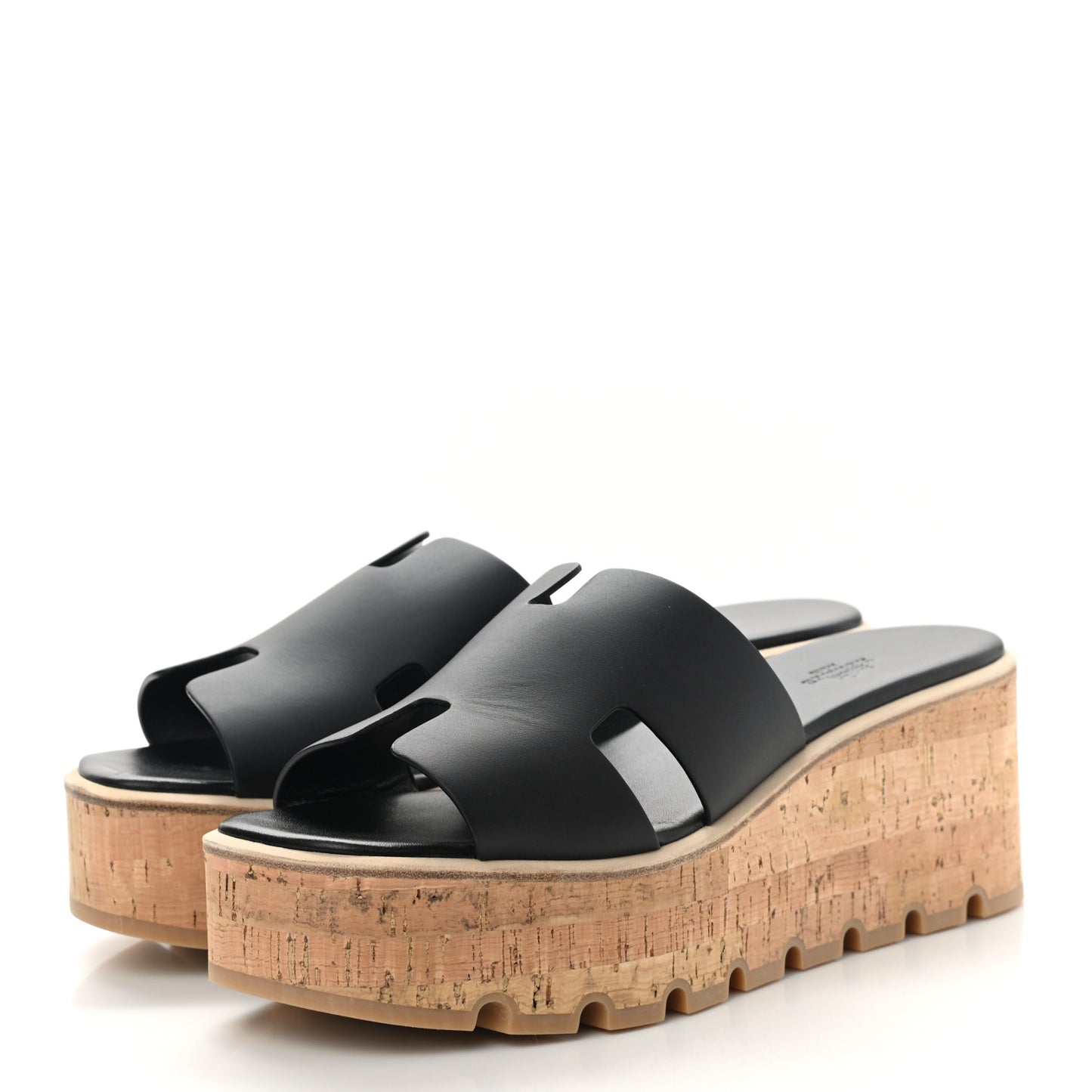 Calfskin Cork Eze 30 Sandals 41 Black