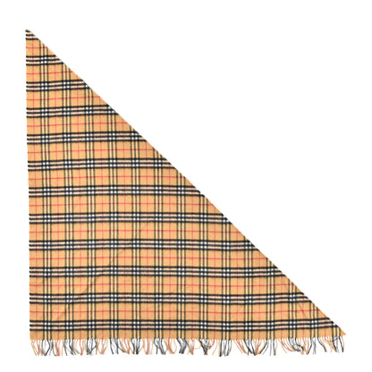Burberry Cashmere Giant Heritage Check Fringe Scarf Camel 1 of 3