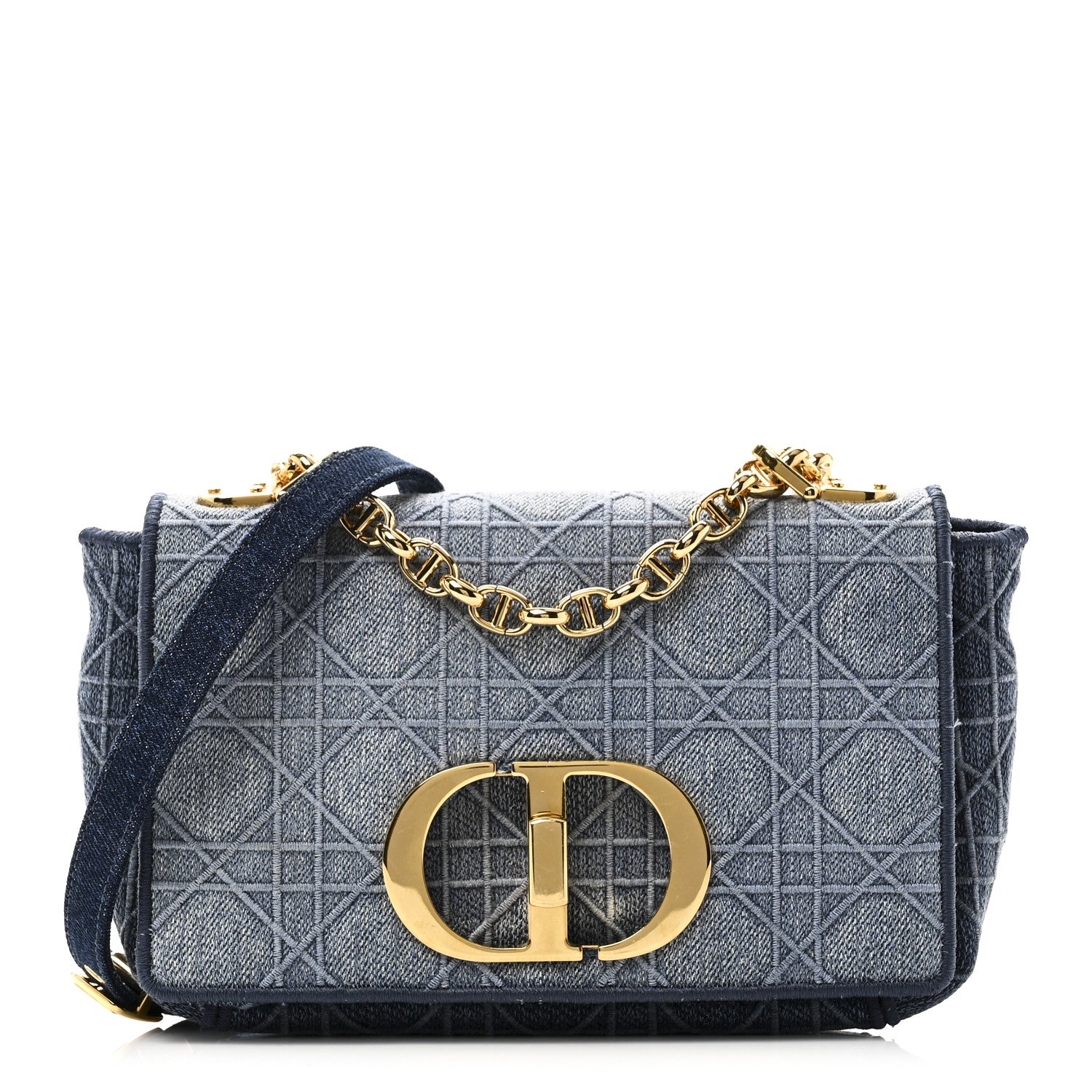Christian Dior Denim Cannage Small Caro Bag Blue 1 of 9