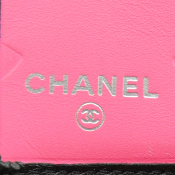 Chanel Calfskin Quilted Bi-fold Wallet Black White 6 of 9