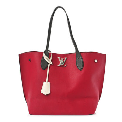 Louis Vuitton Calfskin Lockme Go Tote Lie De Vin Etain 1 of 8