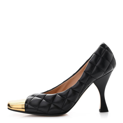 Bottega Veneta Nappa Matelasse Captoe Pumps 38 Black 1 of 9