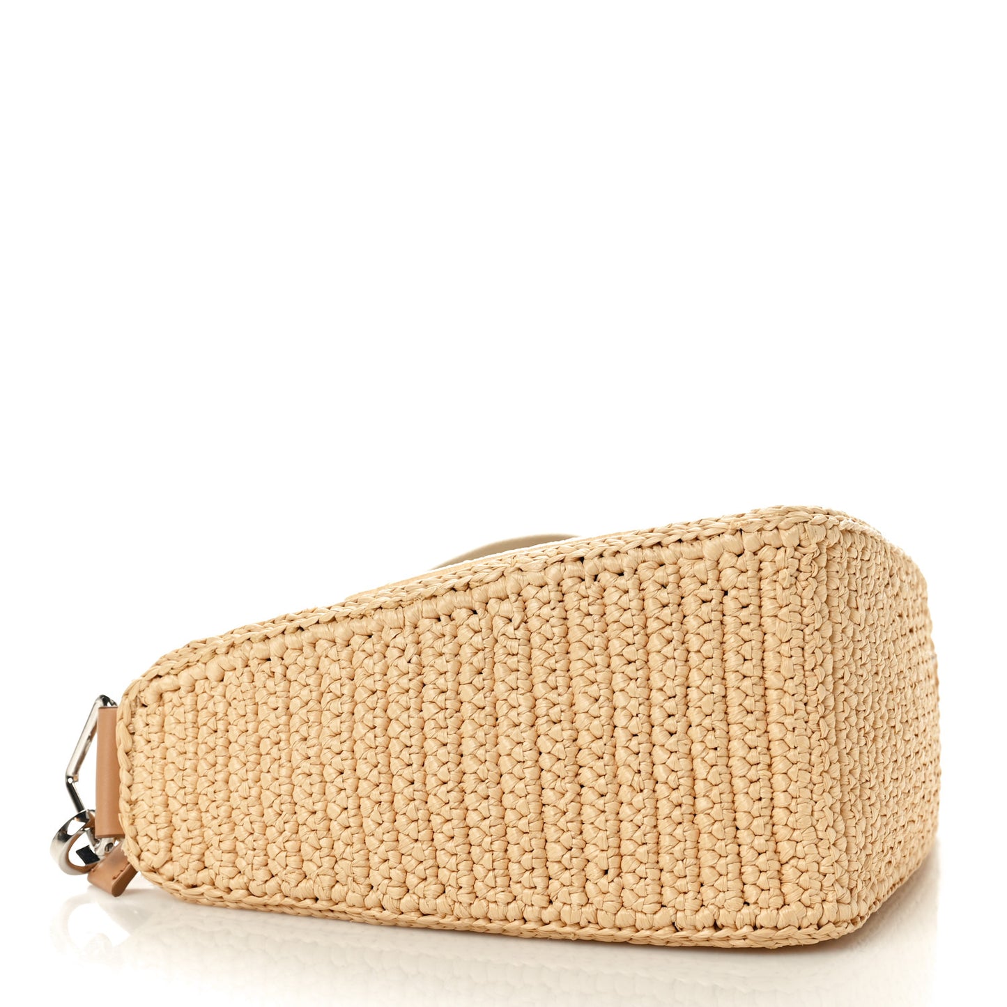 Yarn Raffia Effect Crochet Triangle Shoulder Bag Naturale