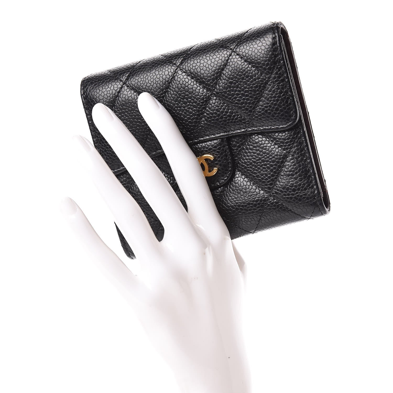 Chanel Caviar Quilted Compact Flap Wallet Black 2 of 16