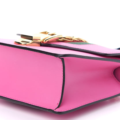 Gucci Vitello Fontanella Web Mini Sylvie Chain Shoulder Bag Pink Tropical Flower 9 of 9