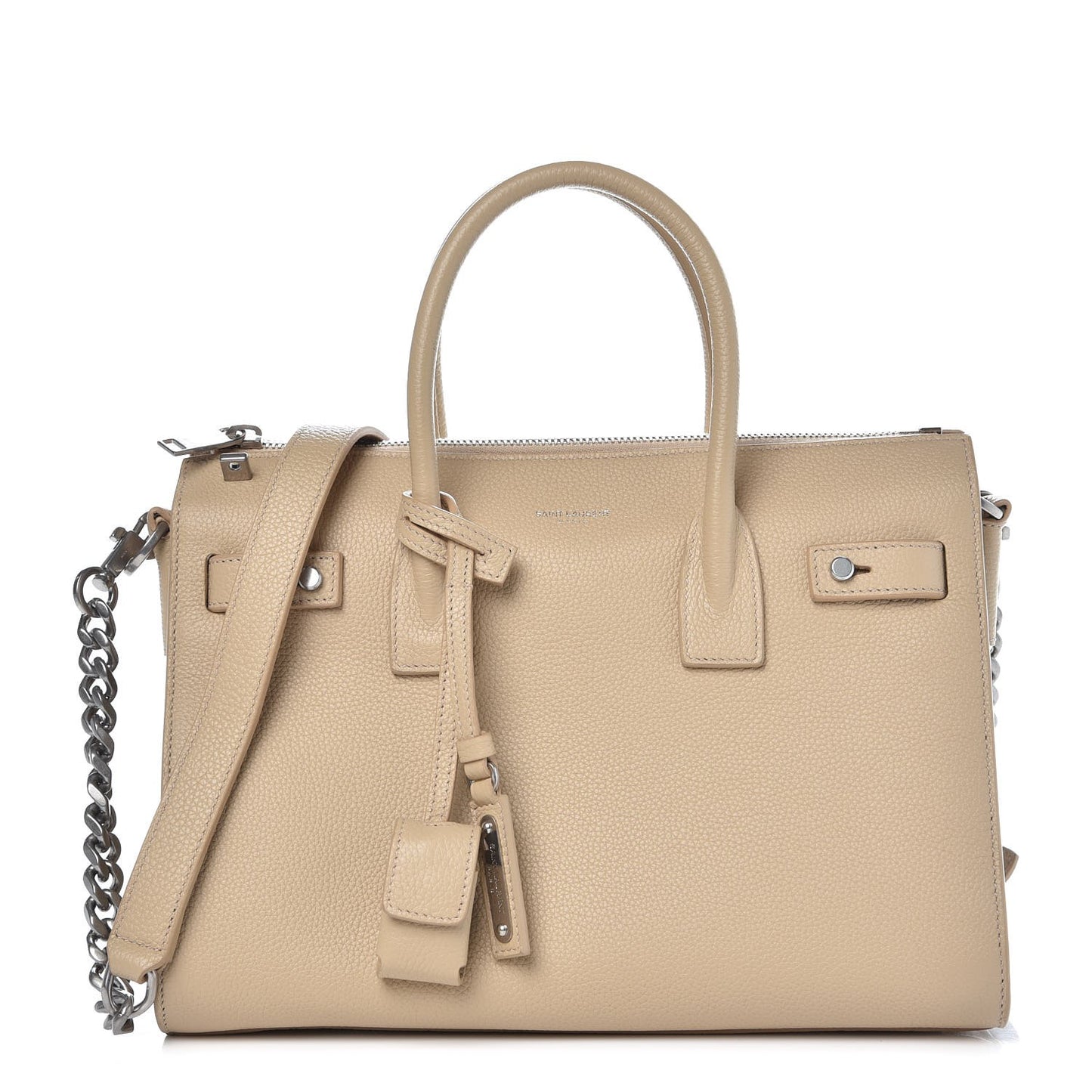 Grained Calfskin Baby Souple Sac De Jour Dark Beige